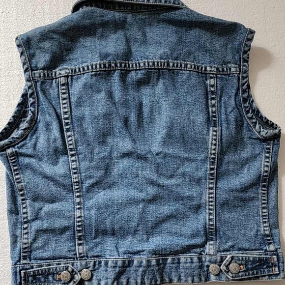 DKNY Jeans Denim Vintage Vest Button Up #C2509-0075 - Picture 3 of 5